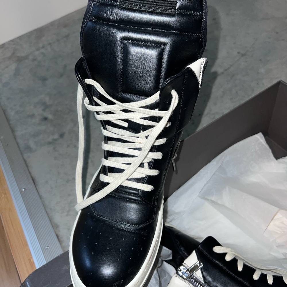 Rick Owens Black and White Sneakers
Worn only a few times. Will clean like new